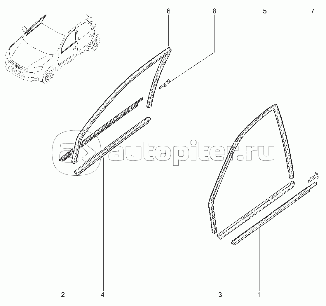 Купить Уплотнитель Дверей Лада Гранта Лифтбек