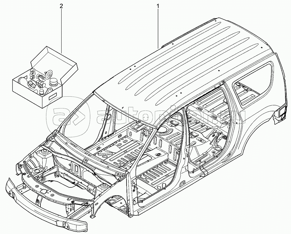 Контрольные размеры геометрии кузова Lada Largus / Лада Ларгус