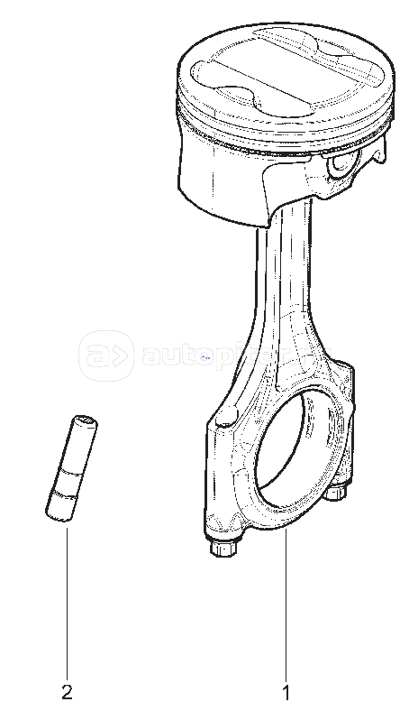 102110. ПОРШЕНЬ С ШАТУНОМ В СБОРЕ (16 КЛ.)