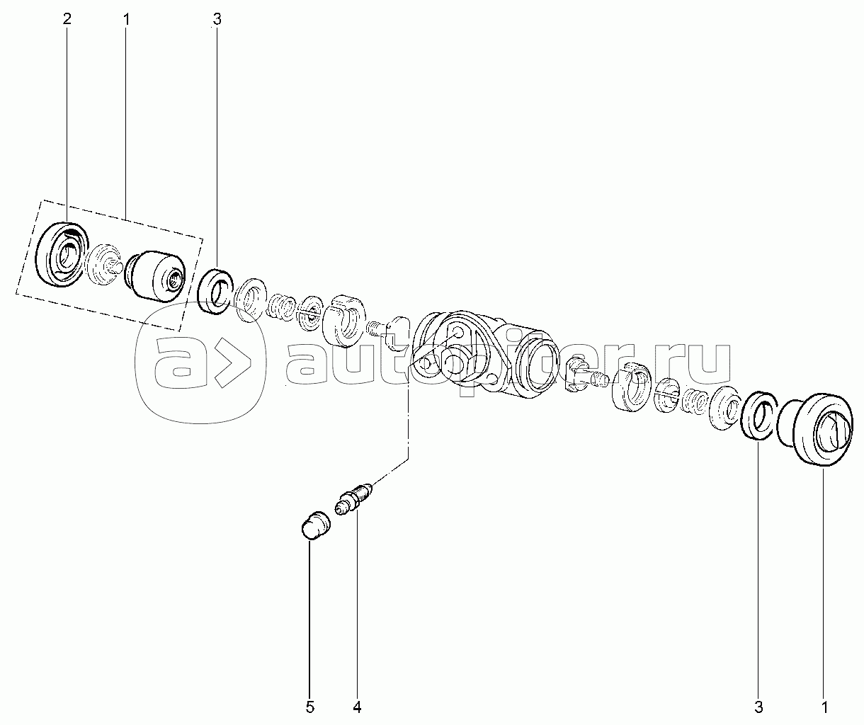 344110. Цилиндр колесный заднего тормоза