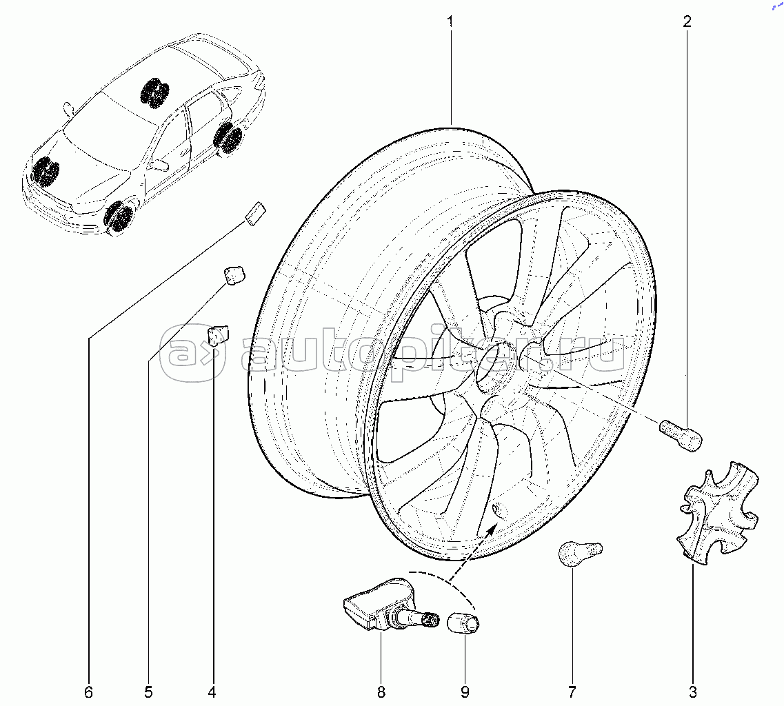 332210. Диск колеса литой 15", колпак (до 30.07.2018)