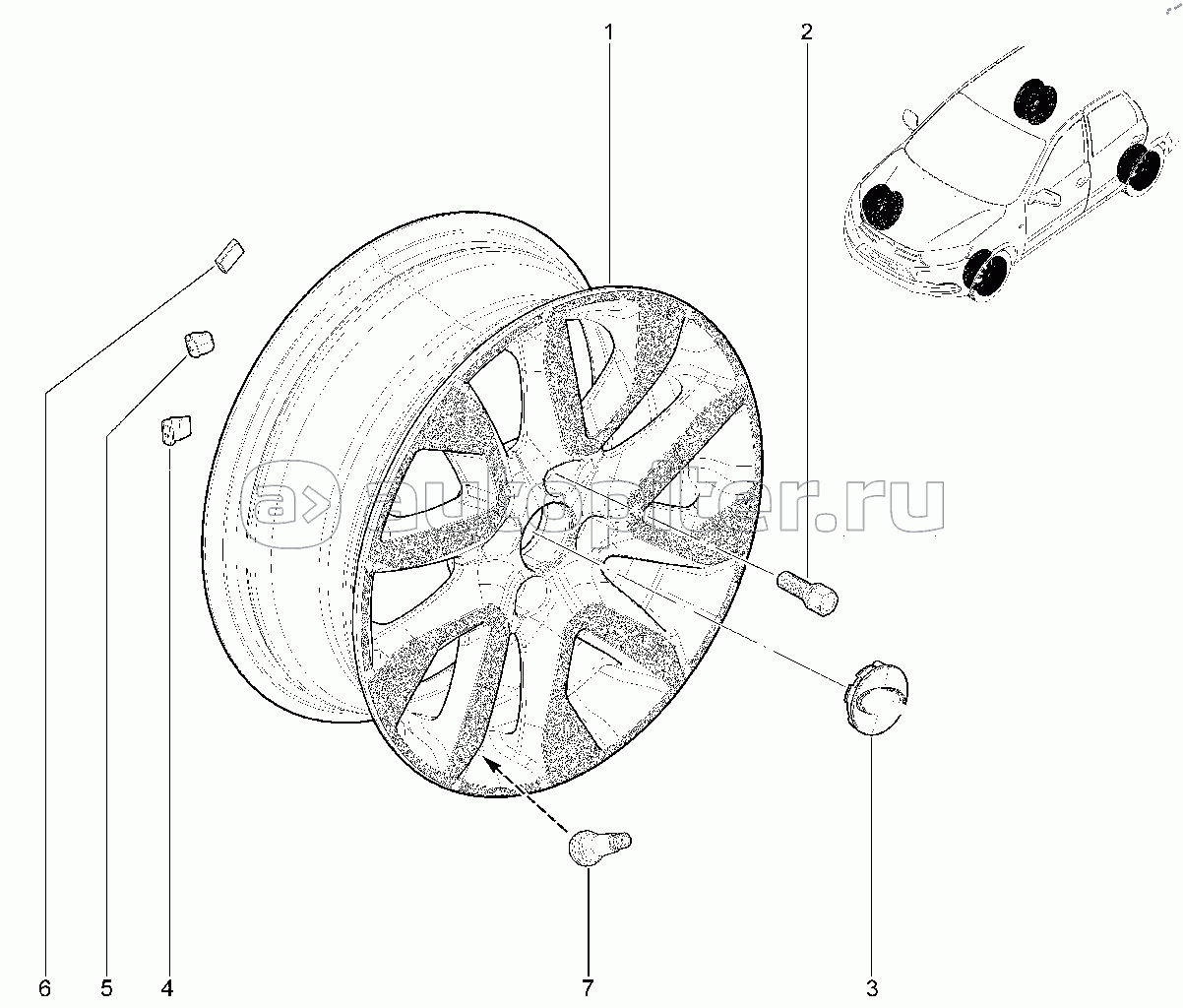 332410. Диск колеса литой 15", колпак (Cross)