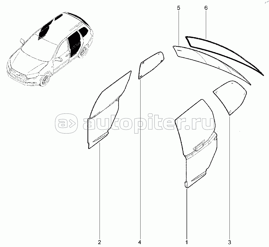 471410. Стекла задних дверей и задка (универсал) (FL) c 30.07.2018