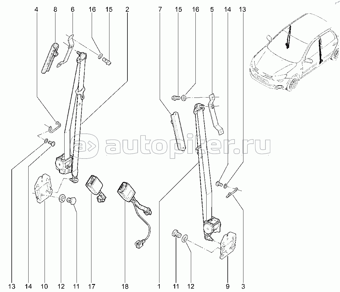 550110. Ремни безопасности передние (до 11.2019)