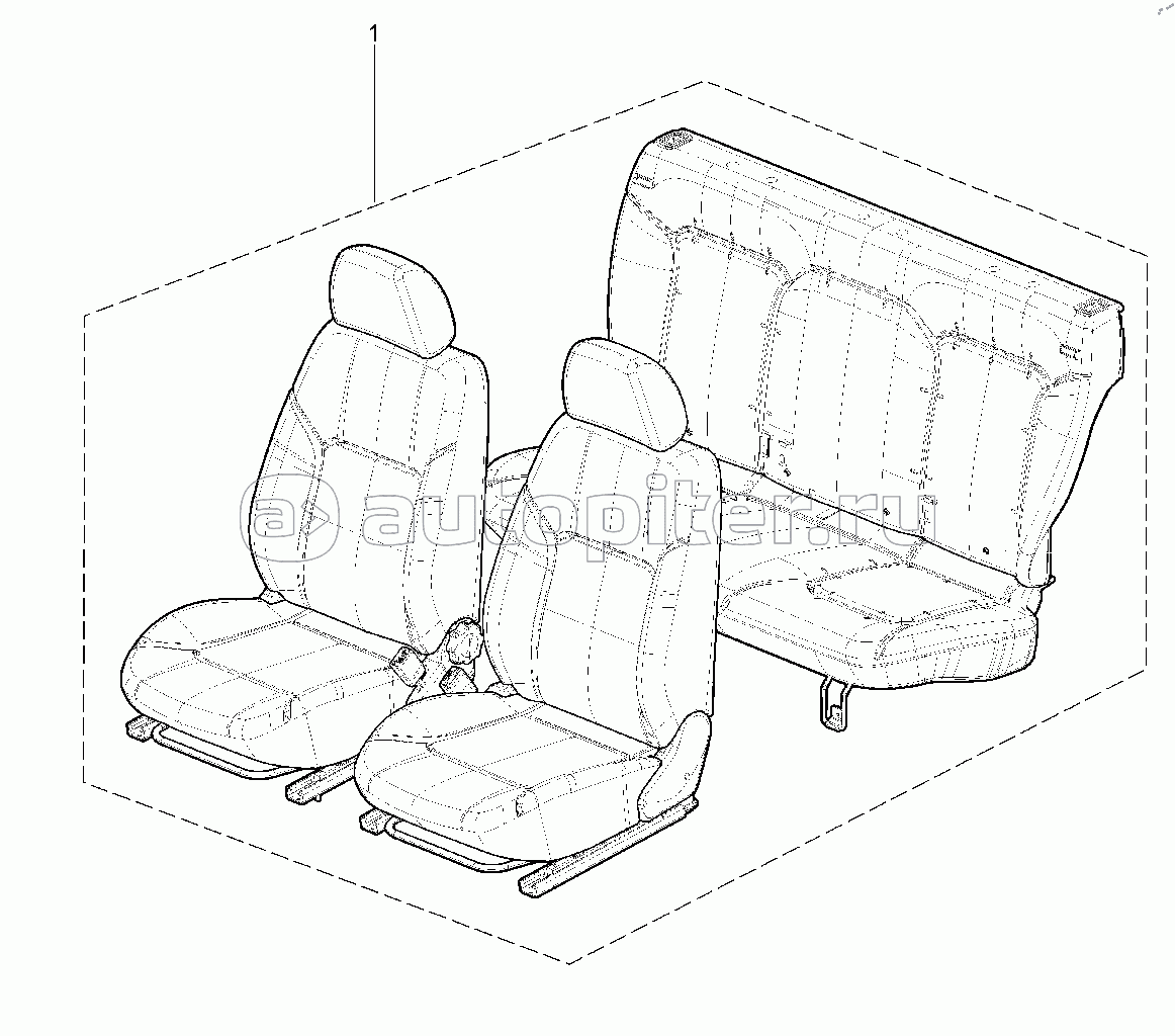 710110. Комплект сидений (без подголовников второго ряда)