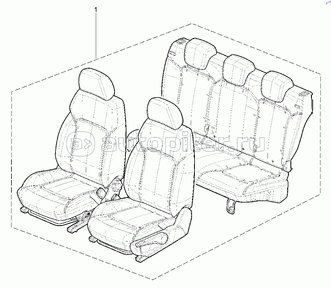 710310. Комплект сидений (с тремя подголовниками второго ряда)