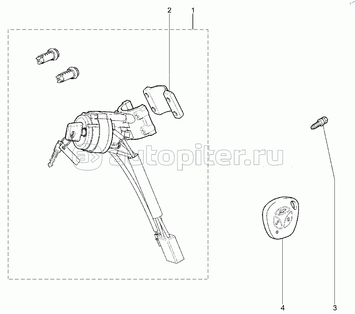 821110. Комплект выключателя зажигания с двумя цилиндрами до 30.07.2018