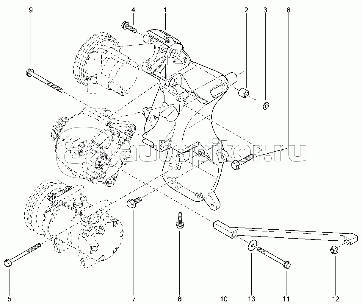 Кронштейн привода вспомогательных агрегатов (K4M с КУ)