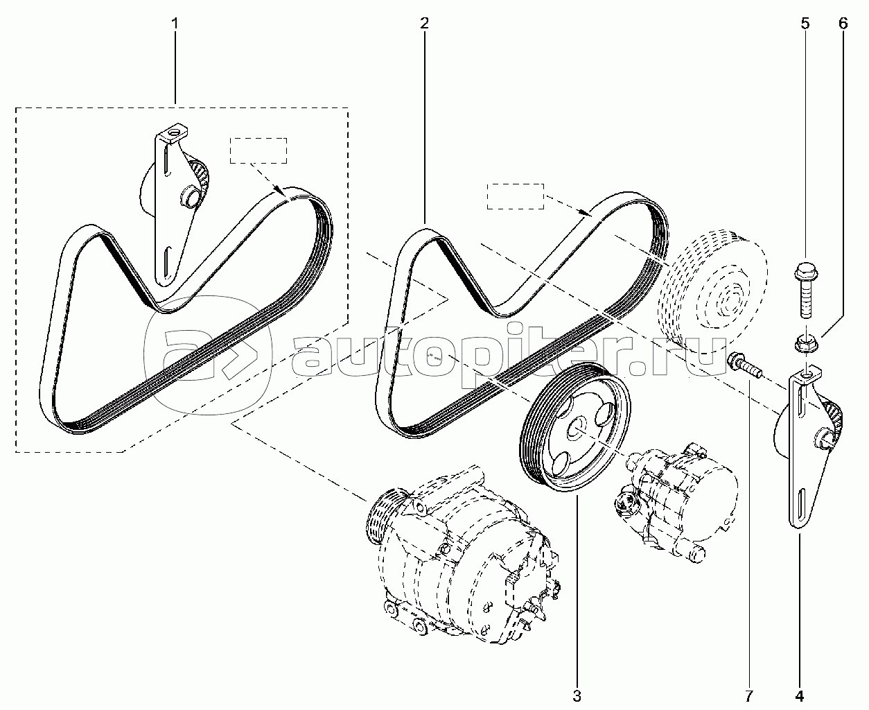 Ремень привода вспомогательных агрегатов (K7M без КУ, с ГУР)