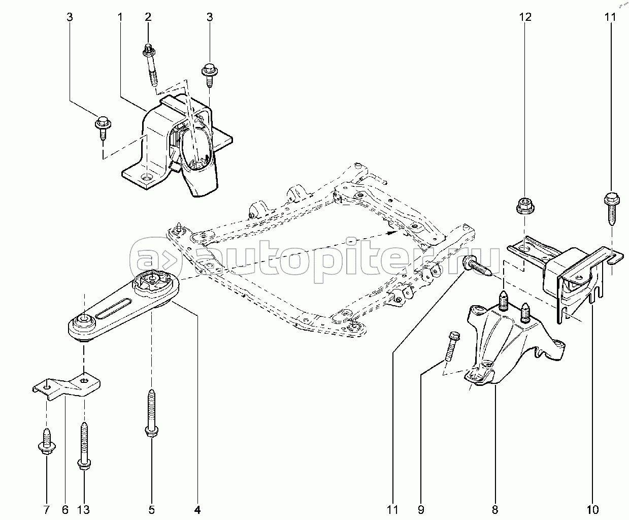 101310. Опоры, кронштейны подвески двигателя (P3M,P4M - BVM5)