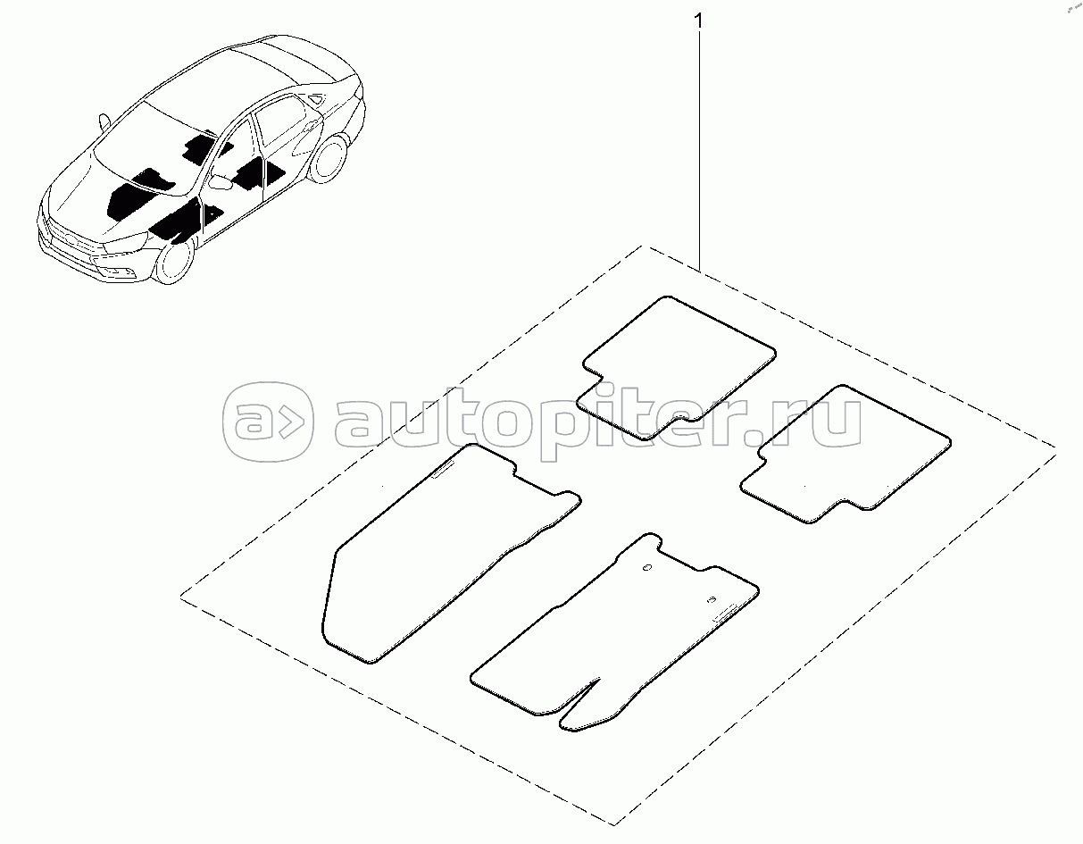 562210. Комплект комбинированных ковриков в салон (SPORT)