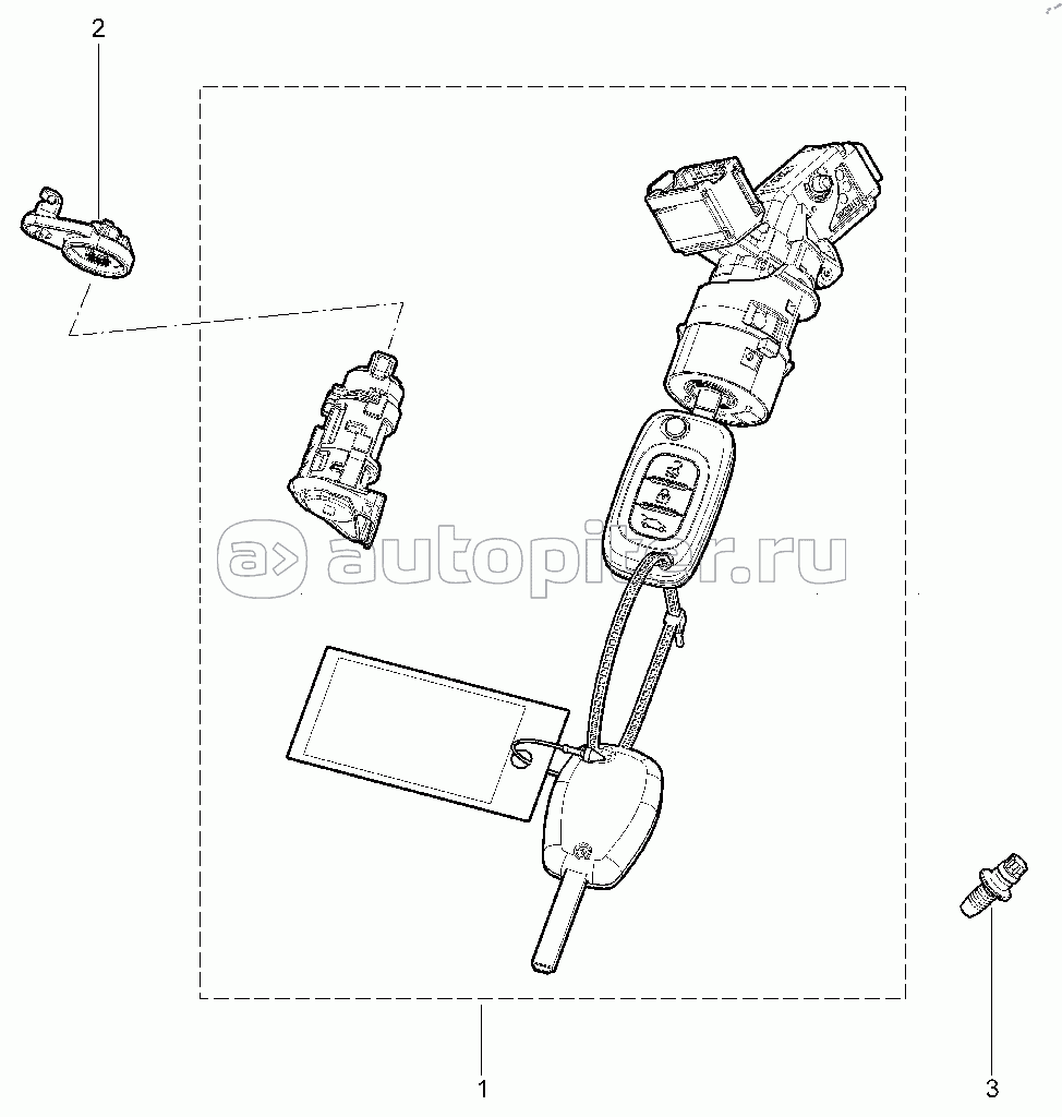 821210. Выключатель зажигания (без цилиндра замка крышки багажника)