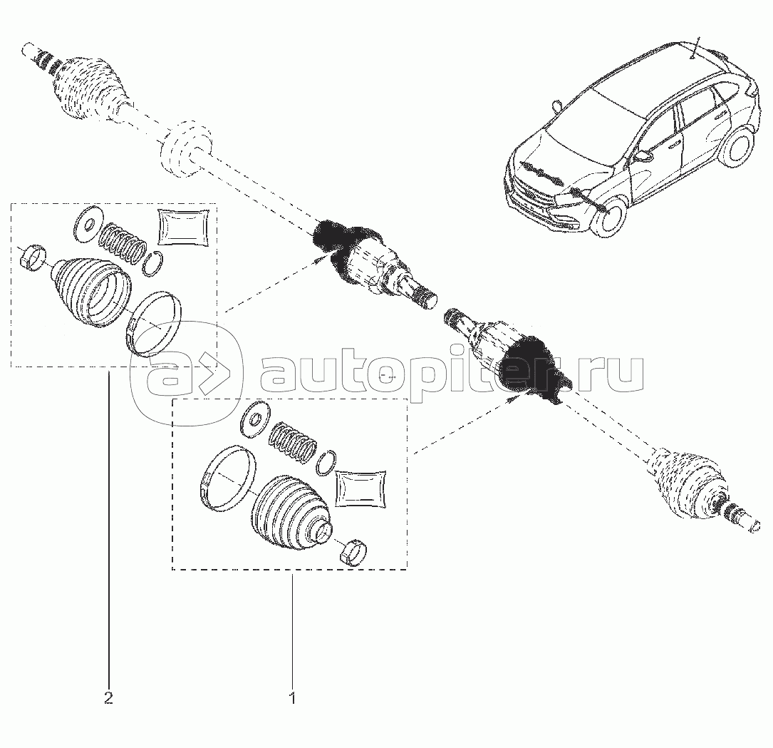 290510. КОМПЛЕКТ ЧЕХЛА ВНУТРЕННЕГО ШАРНИРА