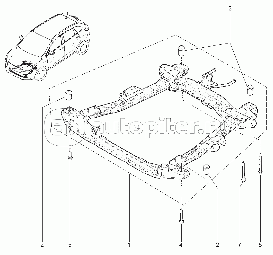 310112. ПОДРАМНИК В СБОРЕ (CROSS)(P4M, P4P)