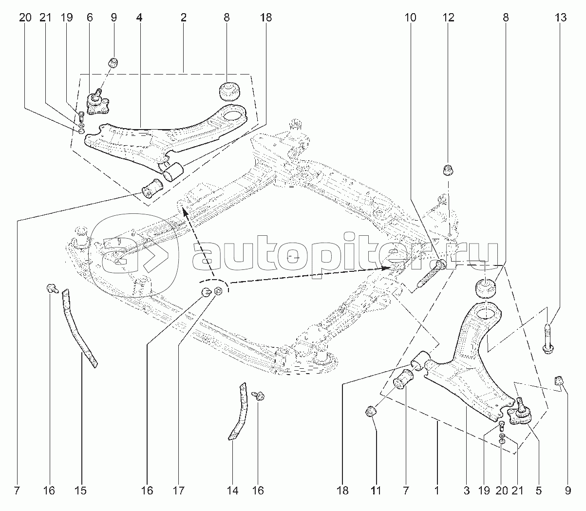 310220. РЫЧАГИ ПЕРЕДНЕЙ ПОДВЕСКИ (CROSS)