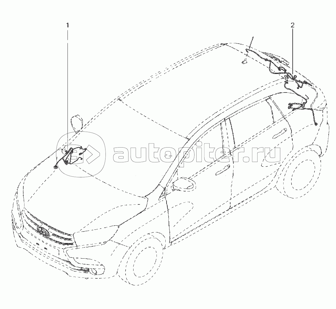 885010. ЖГУТЫ ПРОВОДОВ ВЕЩЕВОГО ЯЩИКА, ЖГУТ ЗАДНИЙ