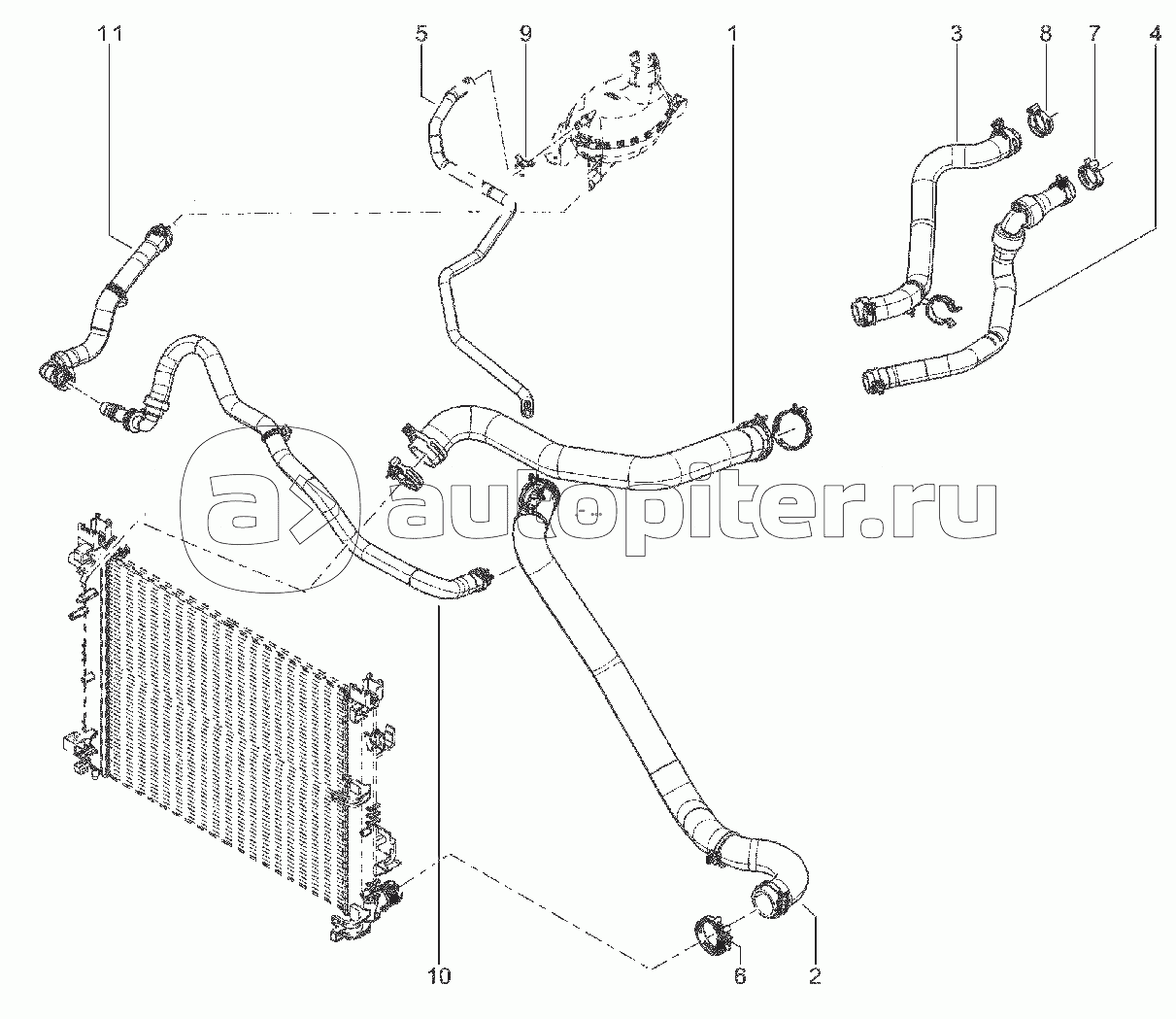 192330. ШЛАНГИ СИСТЕМЫ ОХЛ. ДВИГАТЕЛЯ (H4M)
