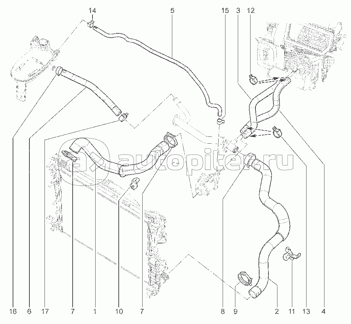 192533. ШЛАНГИ СИСТЕМЫ ОХЛ. ДВИГАТЕЛЯ (P4M,P4P)