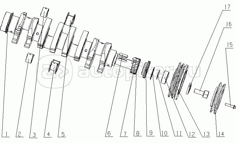 E02D1-1005000 Амортизатор вибрации коленвала в сборе