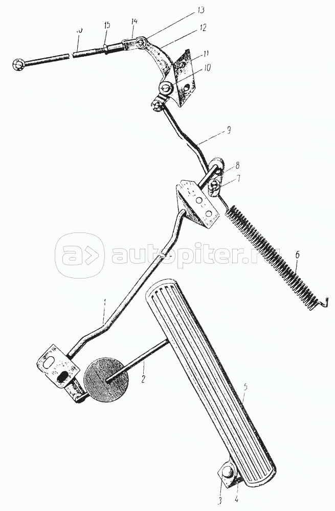 Педаль тормоза ЗИЛ-5301 РААЗ - 5301-3504010 - купить в АвтоАльянс, низкая цена н