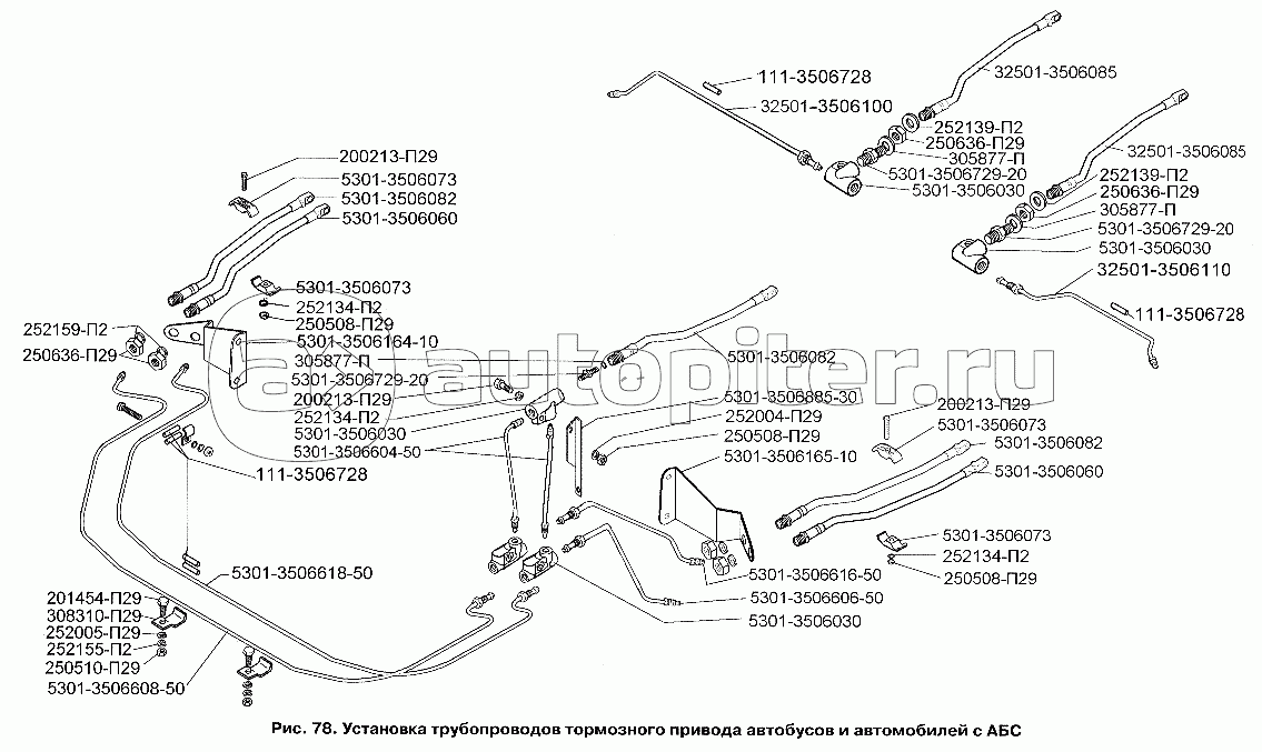 Установка трубопроводов тормозного привода автобусов и автомобилей с АБС