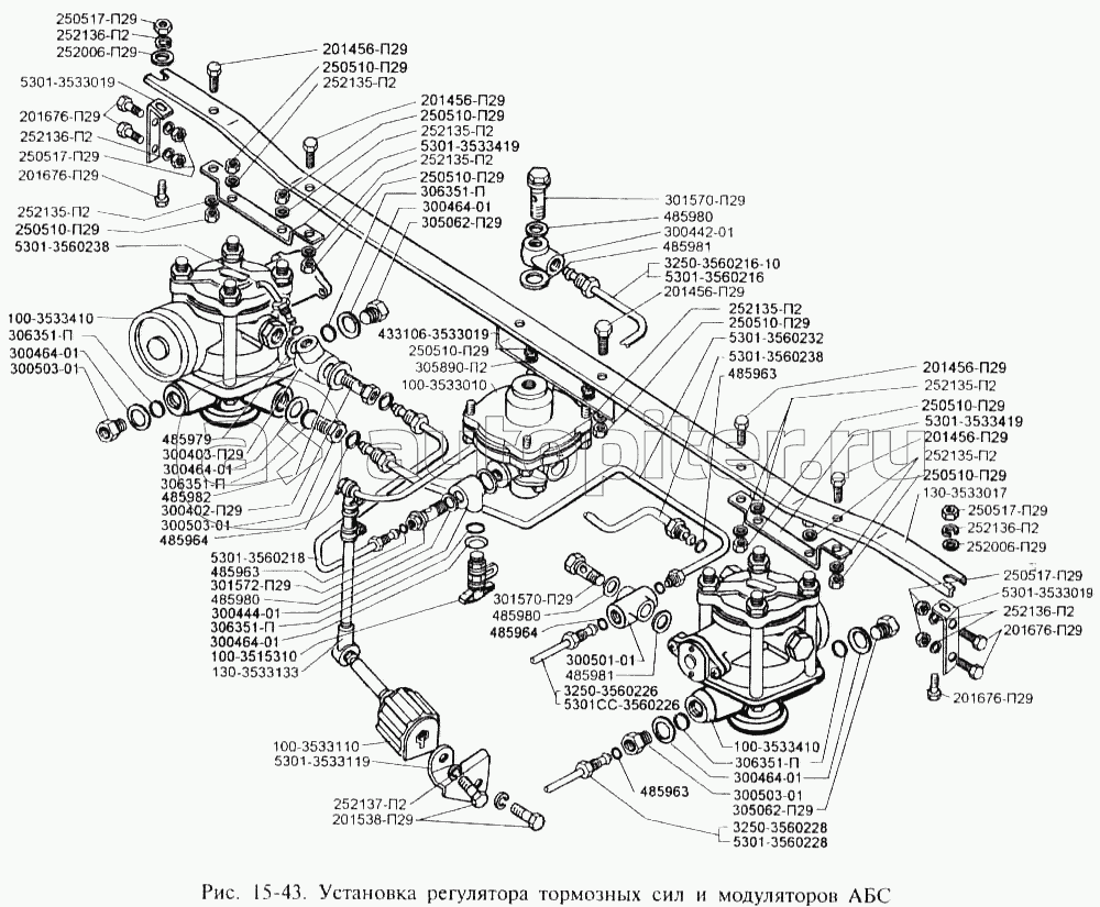 Установка регулятора тормозных сил и модуляторов АБС